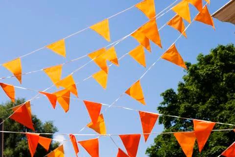 Orange flags Stock Photos