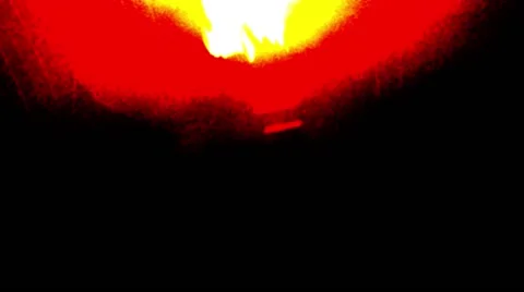 Orange Flame Clumps Rushing in the Dark Closeup Stock Footage 66425477