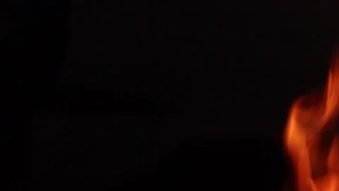 Orange flame with copy space on black background Stock-Footage 336532348