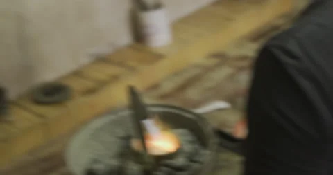 Orange Flame over the shoulder Stock Footage 141368317