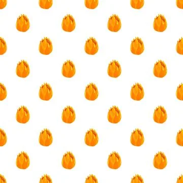Orange flame pattern creating fiery seamless background Illustrazione stock