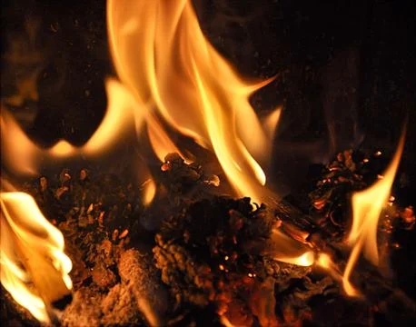 Orange flame Stock Photos