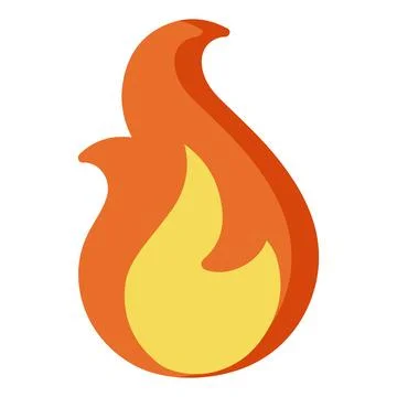Orange flame with yellow center. Vector Stock Illustration
