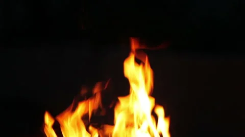 Orange flames on a black background Stock-Footage 60252793