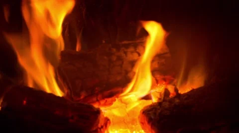The orange flames of fair on the dark background Stock Footage 68816656