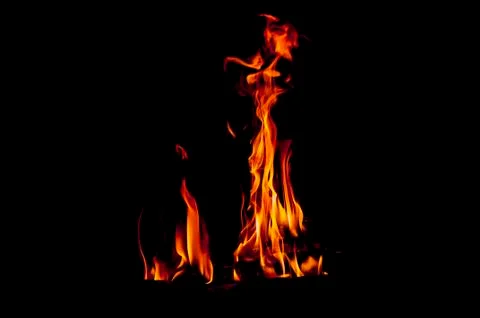 Orange flames Stock Photos