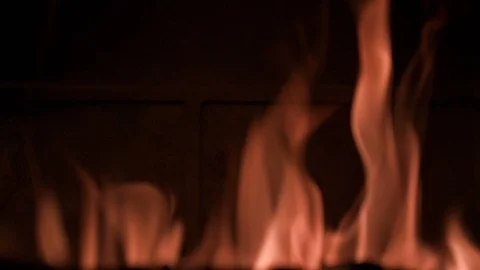 Orange flames rising Stock Footage 92608666