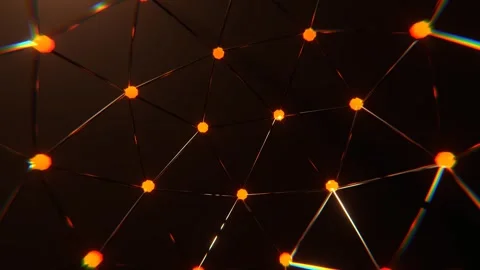 Orange Flashing Geometric Wireframe Background VJ Loop in 4K Видео 328357074