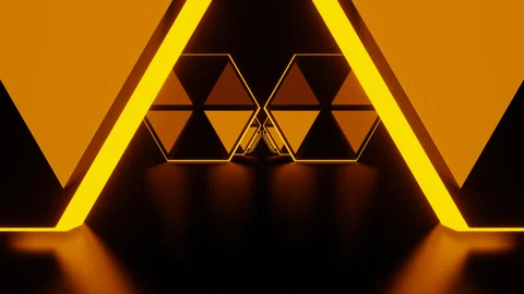 Orange Flashing Hexagon Area Background VJ Loop in 4K Stock Footage 321643038