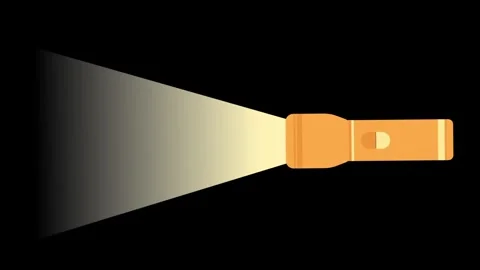 Orange flashlight beam moving across dark background animation Stock Footage 344241989