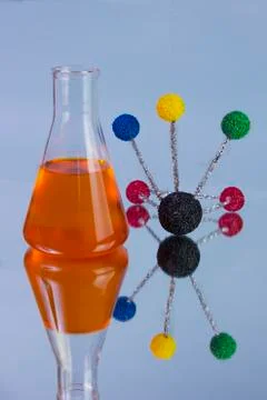 Orange flask Foto stock