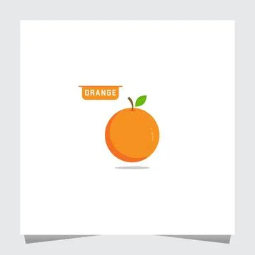 Orange Flat Logo Template. Icon Stock Illustration