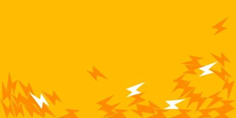 Orange flat vector background with white lightning bolts and jagged storm shapes Stock Illustration