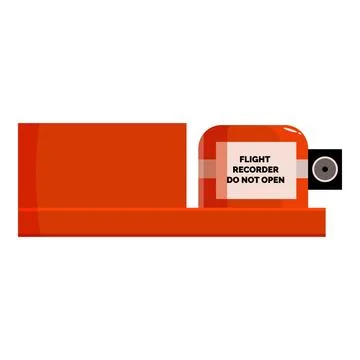 Orange flight recorder with do not open warning, emphasizing restricted acces Stock Illustration