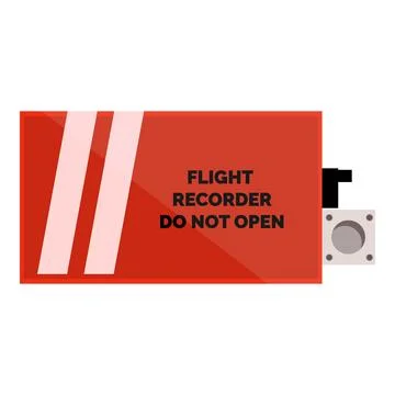 Orange flight recorder with do not open warning, emphasizing the importance o Stock Illustration
