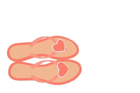 Orange flip flops isolated on white Stock Illustration