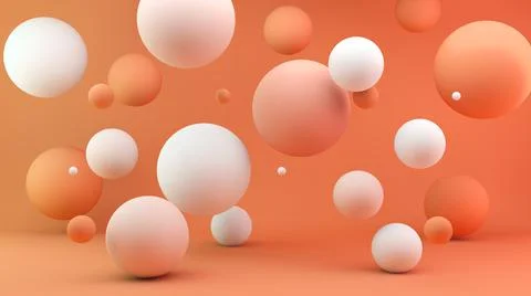 Orange floating spheres Stock Illustration