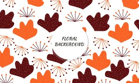 Orange floral pattern background Stock Illustration
