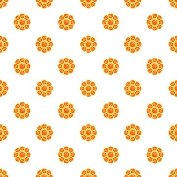 Orange floral pattern creating seamless decorative background イラスト素材