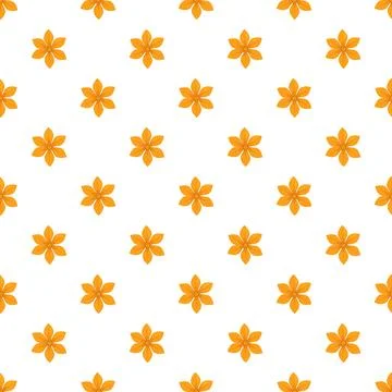 Orange floral pattern creating a seamless background design Stock Illustration