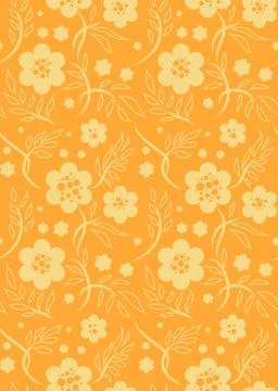 Orange floral pattern Stock Illustration