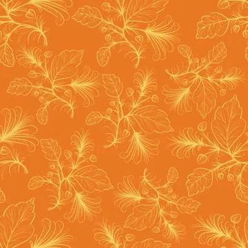 Orange floral pattern.Vector illustration. Stock Illustration