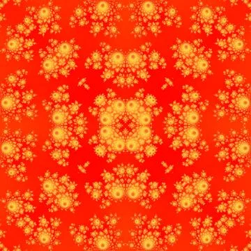 Orange floral seamless pattern with rosebuds Stock Illustration