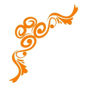 Orange flourish forming a decorative corner design Stock Illustration