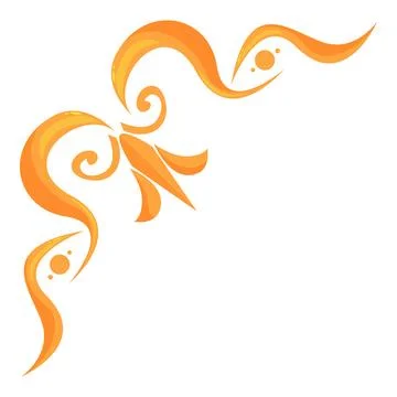 Orange flourish forming a decorative corner design Stock Illustration