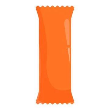 Orange flow pack packaging standing up isolated on white background Stock Illustration