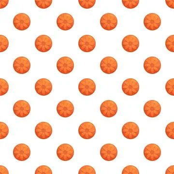 Orange flower circular geometric seamless pattern repeating background 스톡 일러스트