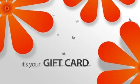 Orange flower giftcard Illustrazione stock