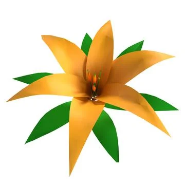 Orange flower isolated on white background Stock Illustration
