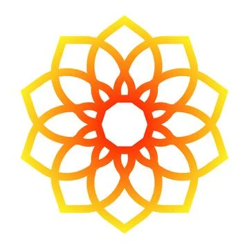 Orange flower-like pattern abstract artistic Stockillustratie