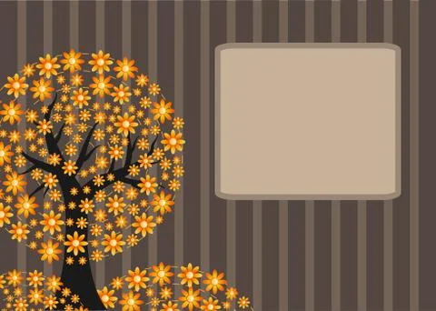 Orange flower tree Stock Illustration