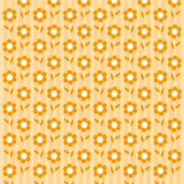 Orange flower wallpaper Stock Illustration