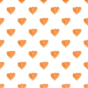 Orange flower watercolor seamless pattern on white background Stock Illustration