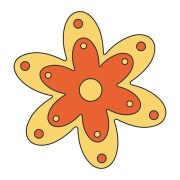 Orange flowers elements on white background Stock Illustration