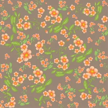 Orange flowers pattern Stock Illustration