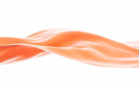 Orange flowing silk, 3d rendering. Stock Illustration