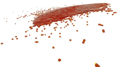 Orange fluid flow hits the surface in slow motion. nectar Stock Footage