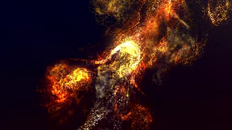 Orange fluid particles explosion animation. Video stock 171886343