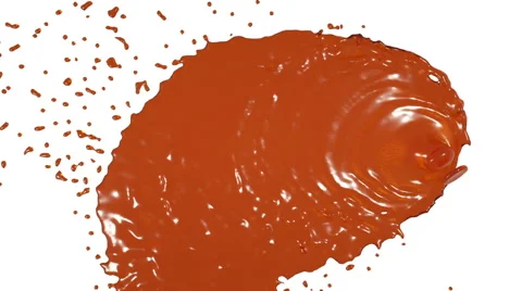 Orange fluid stream hits the screen in slow motion. nectar Stock Footage