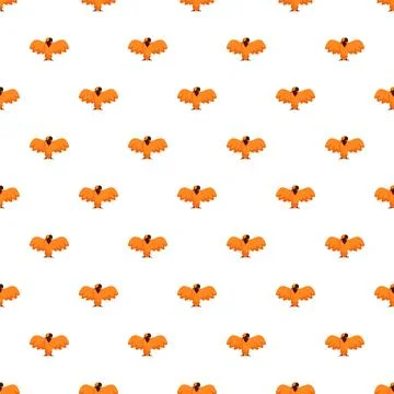 Orange flying bird pattern repeating wildlife design 스톡 일러스트