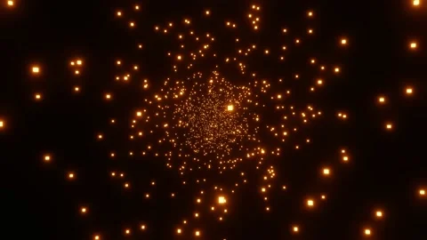 Orange Flying Yellow Particles Loop Animation 4K Background Stock Footage 221165394