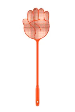 Orange Flyswatter in Shape of Hand. 3d Rendering イラスト素材
