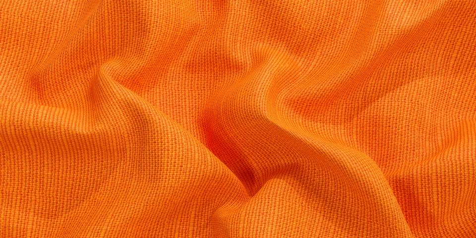 Orange folded fabric surface with shadows and highlights 3d render illustration Stock Illustration