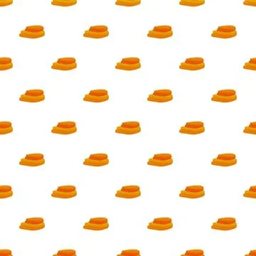 Orange folded towels seamless pattern background Stock Illustration