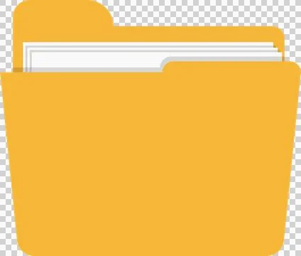 Orange folder with paper documents, representing data storage, information,.. Stock Illustration