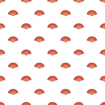 Orange folding hand fan seamless pattern background 스톡 일러스트